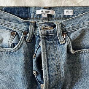 RE/DONE High Waisted Straight Leg Jeans